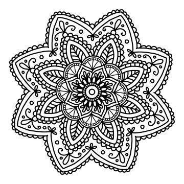 Vector image for adult coloring book Mandala Doodle illustration