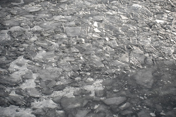 Eisschollen auf dem Neckar