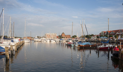 Fototapeta na wymiar Sailing boats in the marina, baltic sea, germany