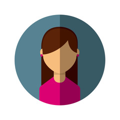 woman cartoon icon over white background. colorful design. vector illustration