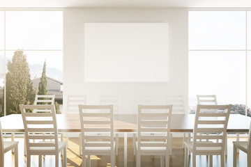 Dining area with billboard