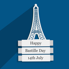 Illustration of elements for France Bastille Day