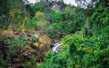 waterfall of Thailand in the jungle.