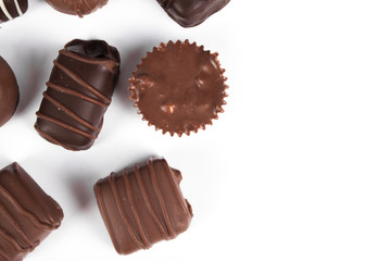 chocolate candies close up 