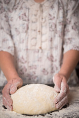 Knead dough with hands