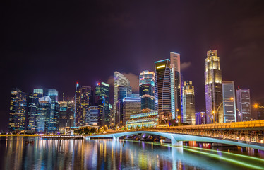 Obraz na płótnie Canvas Singapore city skyline at night