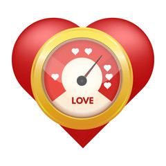 Love meter or gauge icon for Valentine’s day