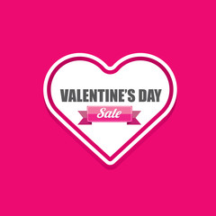 Fototapeta na wymiar Valentines day heart sale tag isolated on pink