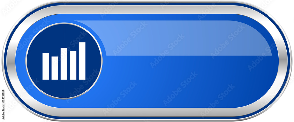 Aufkleber Graph long blue web and mobile apps banner isolated on white background.