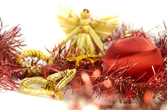 Christmas decoration with natural heart and angel
