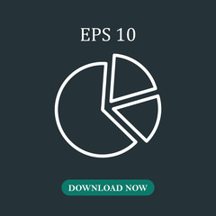 Pie chart icon vector