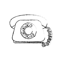 Vintage telephone communication icon vector illustration graphic design