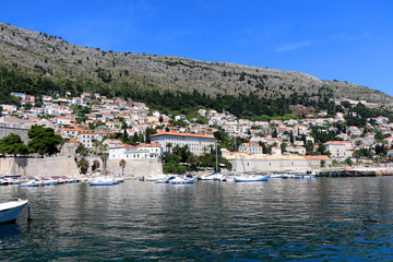 Fototapeta premium Southeastern part of Old Town in Dubrovnik, Croatia. Dubrovnik is popular tourist destination and UNESCO World Heritage Site. 