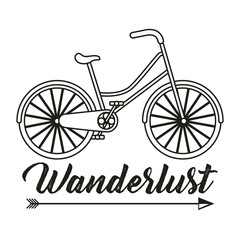 retro bicycle icon over white background. wanderlust concept. vector illustration
