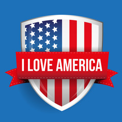 I love America shield with flag