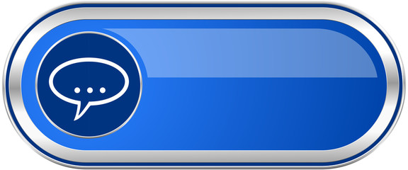 Forum long blue web and mobile apps banner isolated on white background.