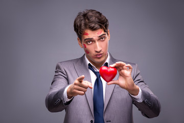 Man in funny romantic concept