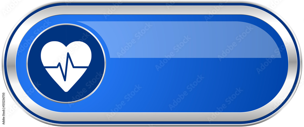 Poster pulse long blue web and mobile apps banner isolated on white background.