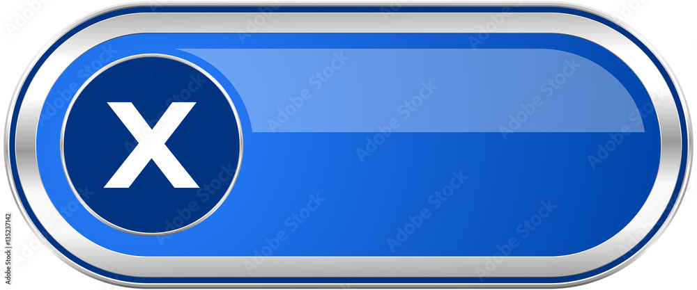 Poster cancel long blue web and mobile apps banner isolated on white background.