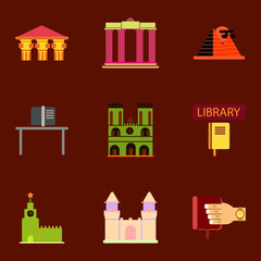 Travel. Famous monuments of world. history book education, Sketch vector illustration collection