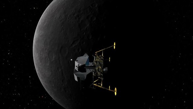 Lunar Lander, or LEM, orbits the Moon
