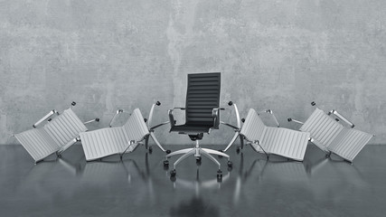 Office chair concept . 3d rendering