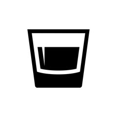 Glass icon. Black icon isolated on white background. Glass silhouette. Simple icon. Web site page and mobile app design element.