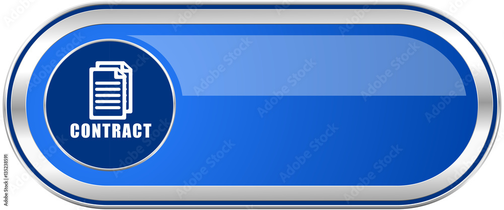 Aufkleber contract long blue web and mobile apps banner isolated on white background.