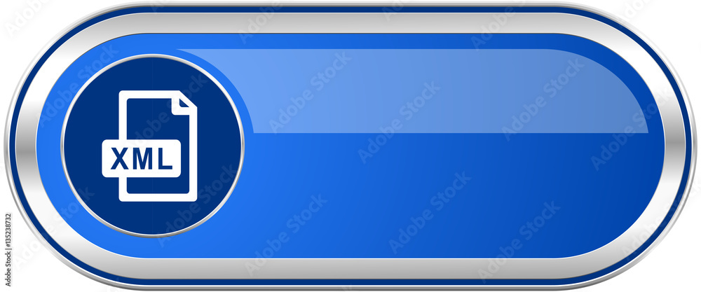 Poster xml file long blue web and mobile apps banner isolated on white background.