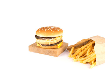 Fresh hamburger isolated on white background