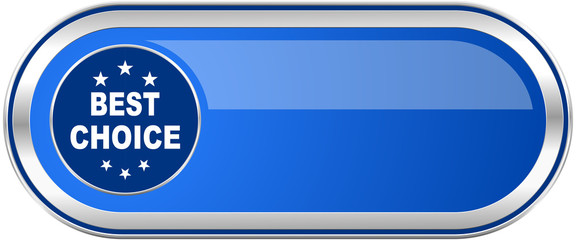 Best choice long blue web and mobile apps banner isolated on white background.