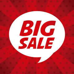 speech bubble icon over red background. big sale concept. colorful design. vector illustration
