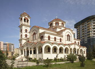Fototapeta na wymiar Cathedral of Saint Paul and Saint Astius in Durres. Albania