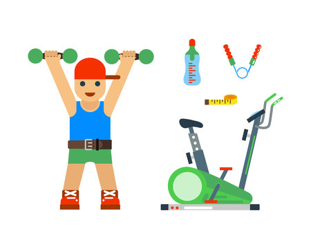 Fitness gym club vector icons.