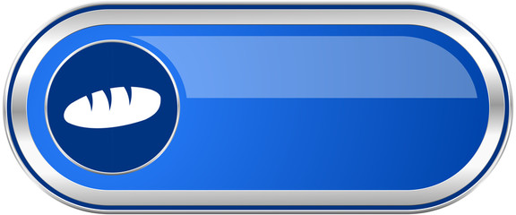 Bread long blue web and mobile apps banner isolated on white background.