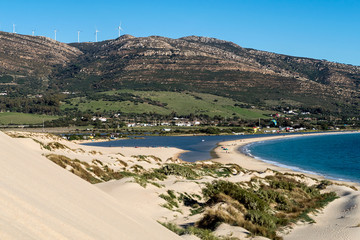 Valdevaqueros beach, located in Tarifa. Place highly prized for water sports and wind sports.Photo taken from the dune.