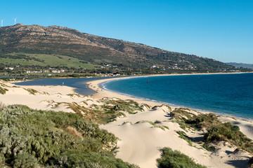 Valdevaqueros beach, located in Tarifa. Place highly prized for water sports and wind sports.Photo taken from the dune.