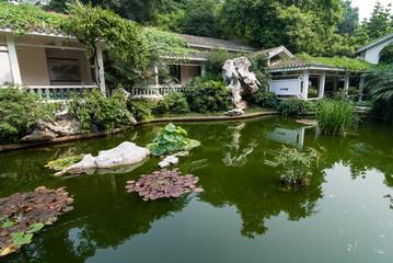 Fototapeta na wymiar Water garden in Yuexiu Park, Guangzhou, China