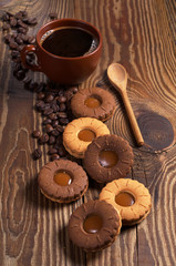 Fototapeta na wymiar Cookies and coffee