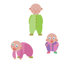 Cheerful kid, child, vector illustration of a flat style.