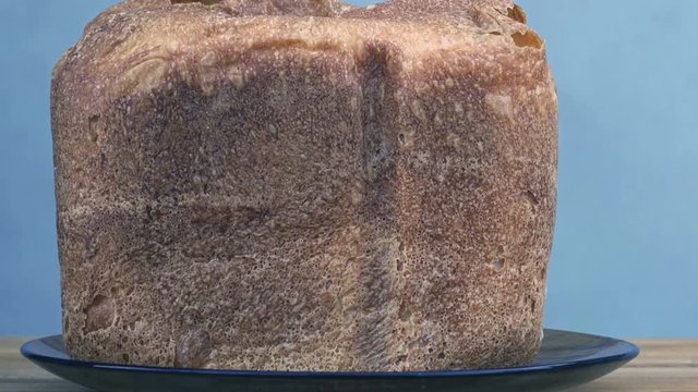 loaf of bread in a plate on the table