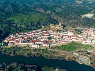 Aerial View of the Fortified Village Mertola