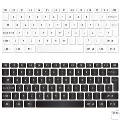 Vector illustration of modern laptop keyboards