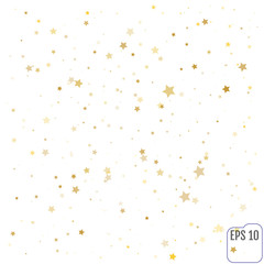 Gold stars. Confetti celebration, Falling golden abstract decora