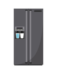fridge icon over white background. home appliances devices. vector illustration