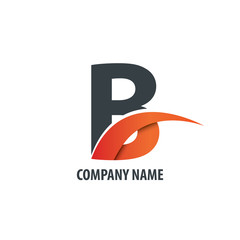 Initial Letter B Isolated Swoosh Logo