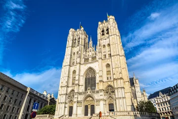 Deurstickers Cathedral  in Brussels © Sergii Figurnyi