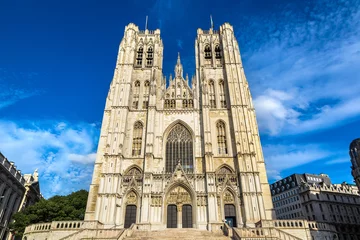 Wandaufkleber Kathedrale in Brüssel © Sergii Figurnyi