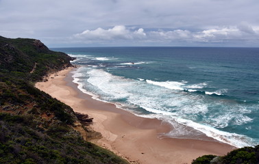 Beautiful waves on Glenaire beach in Australia.