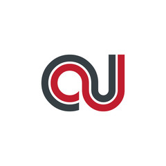 Fototapeta premium Initial Letter OU OJ CU CJ Linked Design Logo